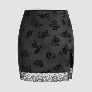 Cider Floral Slit Skirt Lace Trim (S:2)